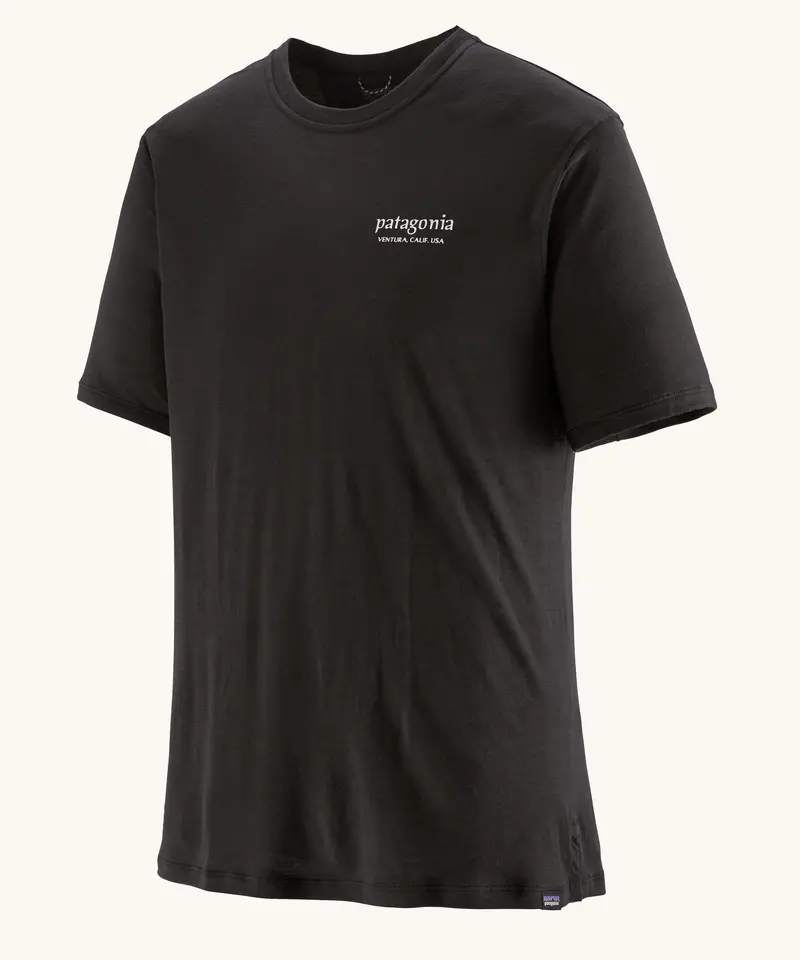 Patagonia Men's Capilene Cool Merino Shirt - Heritage Header / Black 1