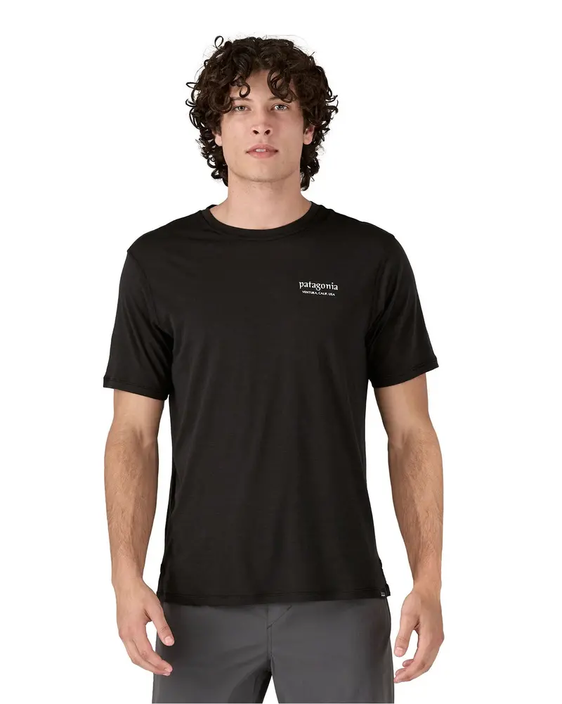Patagonia Men's Capilene Cool Merino Shirt - Heritage Header / Black 2
