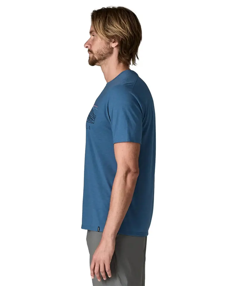 Patagonia Men's Capilene® Cool Trail Shirt - Stratapeaks / Aquatic Blue 4