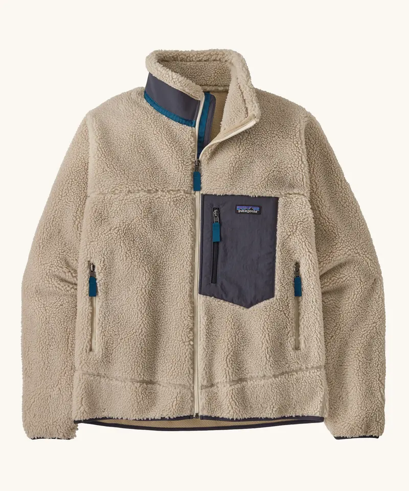 Patagonia Men's Classic Retro-X Jacket - Natural / Smolder Blue 1