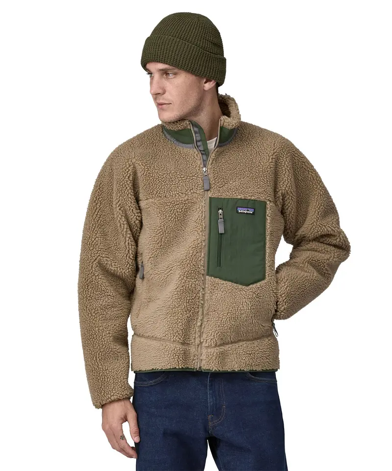 Patagonia Men's Classic Retro-X Jacket - Natural / Smolder Blue 2
