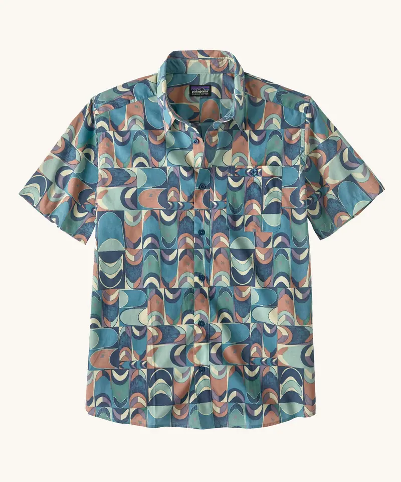 Patagonia Men's Go To Shirt - Swallowtail Geo / Still Blue 1