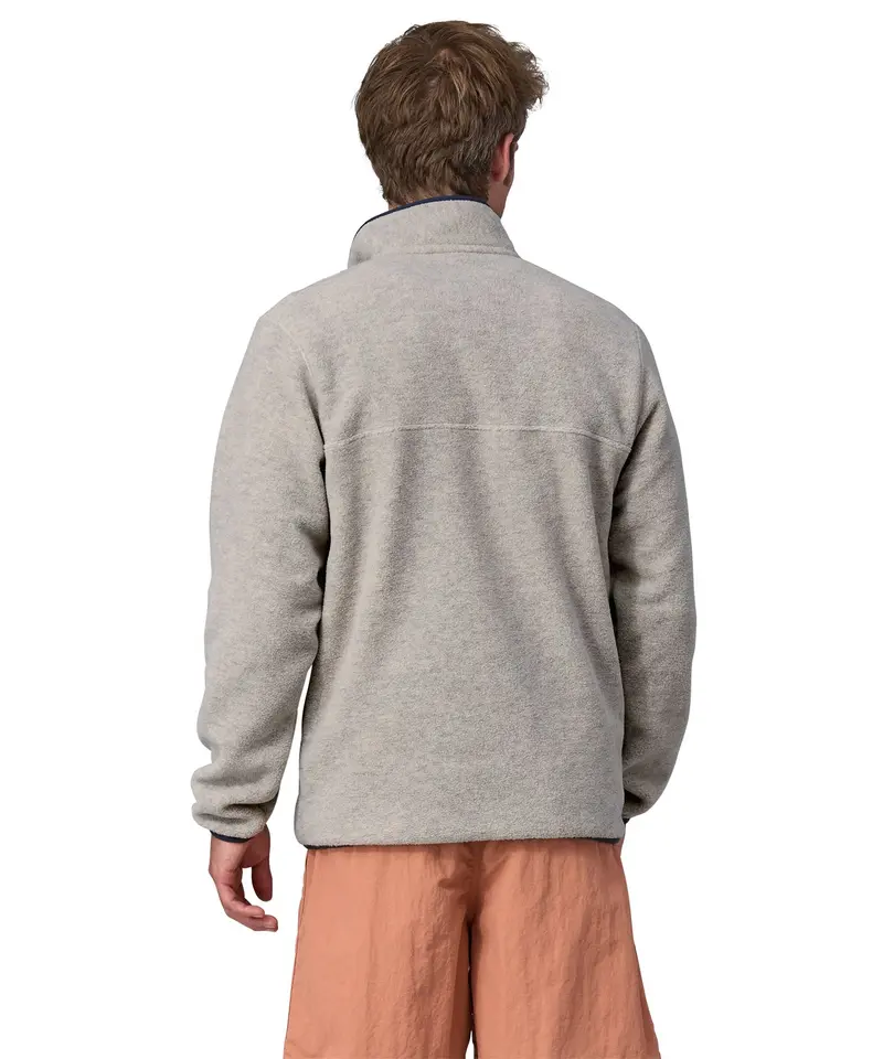 Patagonia Men's Lightweight Synchilla® Snap-T Fleece - Oatmeal Heather / Smolder Blue 4