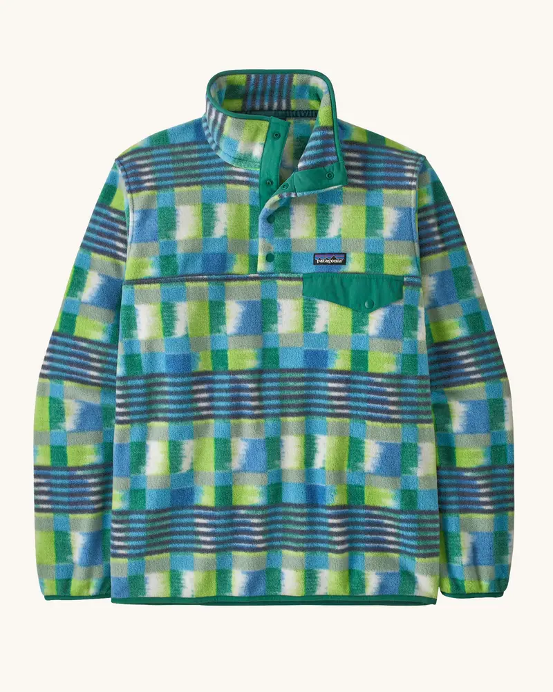 Patagonia Men's Lightweight Synchilla® Snap-T Fleece - Painted Lines / Shore Blue 1