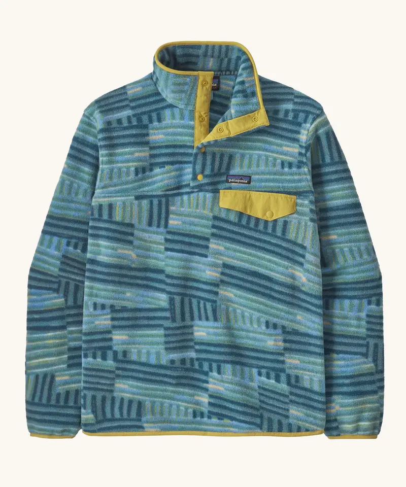 Patagonia Men's Lightweight Synchilla® Snap-T Fleece - Quilty Fitz / Wetland Blue 1