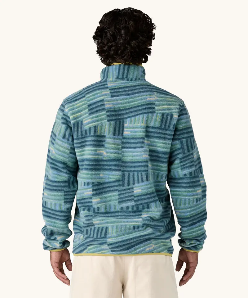 Patagonia Men's Lightweight Synchilla® Snap-T Fleece - Quilty Fitz / Wetland Blue 3