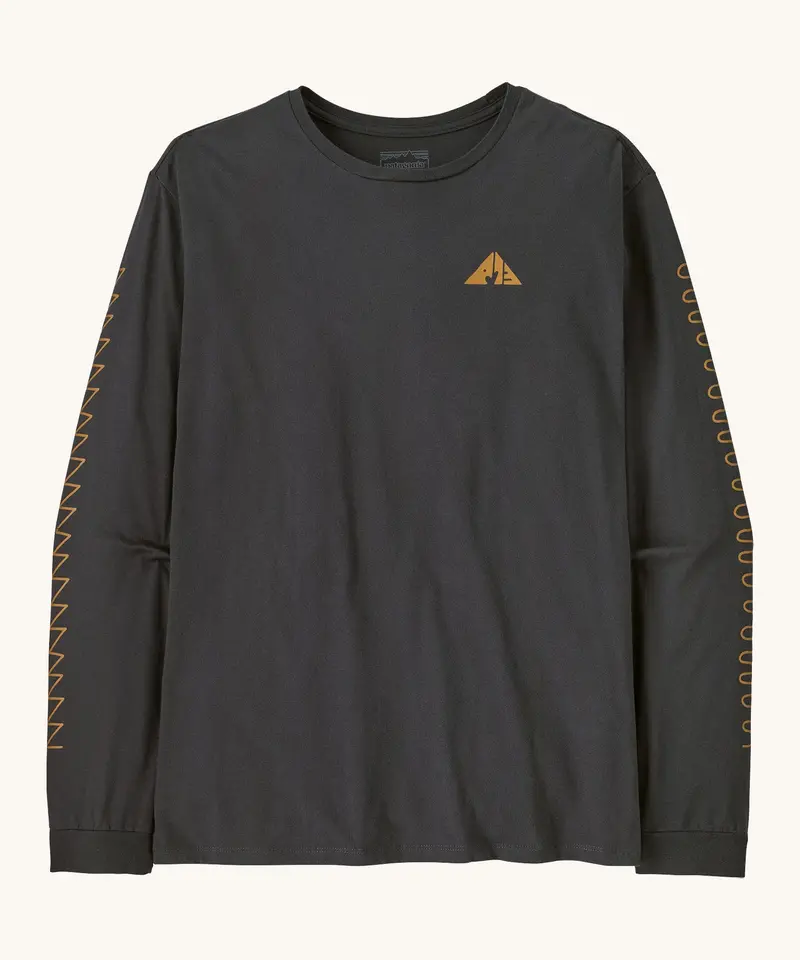 Patagonia Men's Long Sleeved Organic T-Shirt - Driftways / Ink Black 1