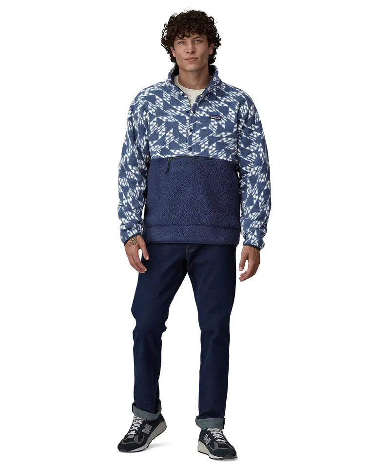 Patagonia Men's Retro Pile 1/2 Snap Fleece - New Navy / Nickel 3
