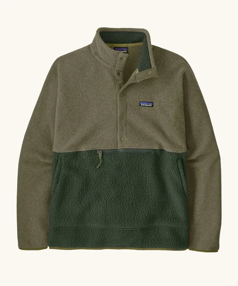 Patagonia Men's Retro Pile 1/2 Snap Fleece - Old Growth Green 1