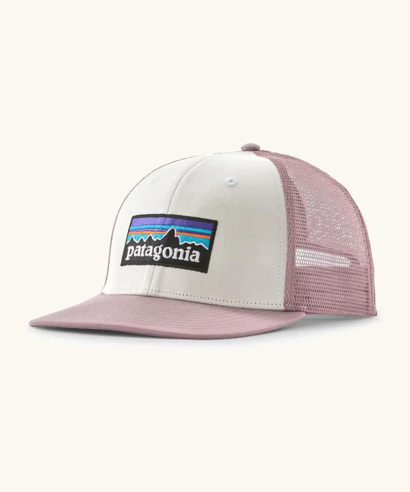 Patagonia P-6 Logo Trucker Hat - White / Quiet Violet 1