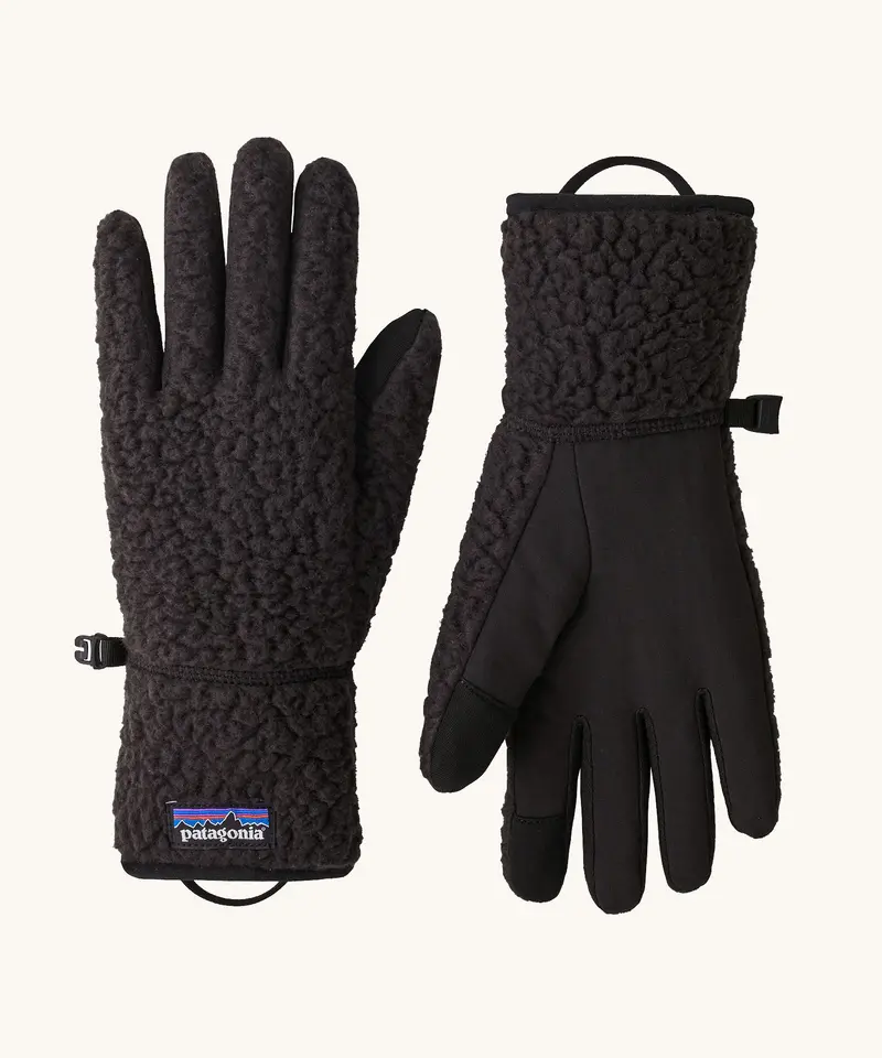 Patagonia Retro Pile Fleece Gloves - Black 1