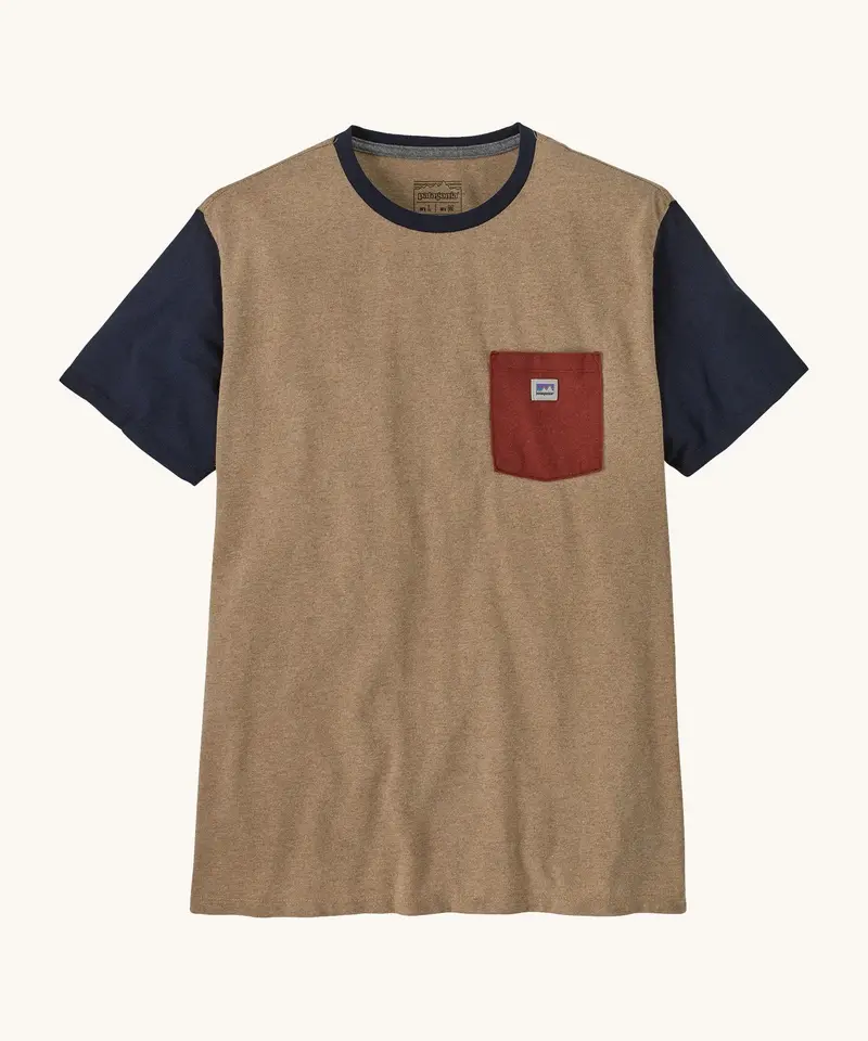 Patagonia Shop Sticker Pocket Responsibili-Tee - Grayling Brown 1