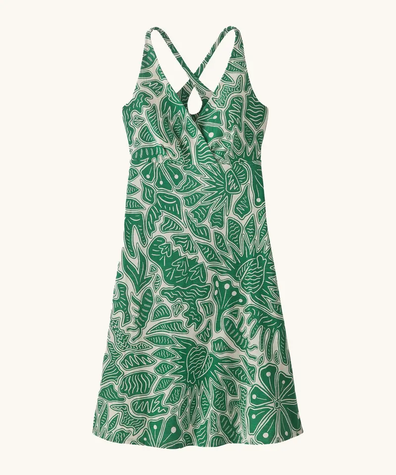 Patagonia Women's Amber Dawn Dress - Bees And Flowers / Heartleaf Green 1