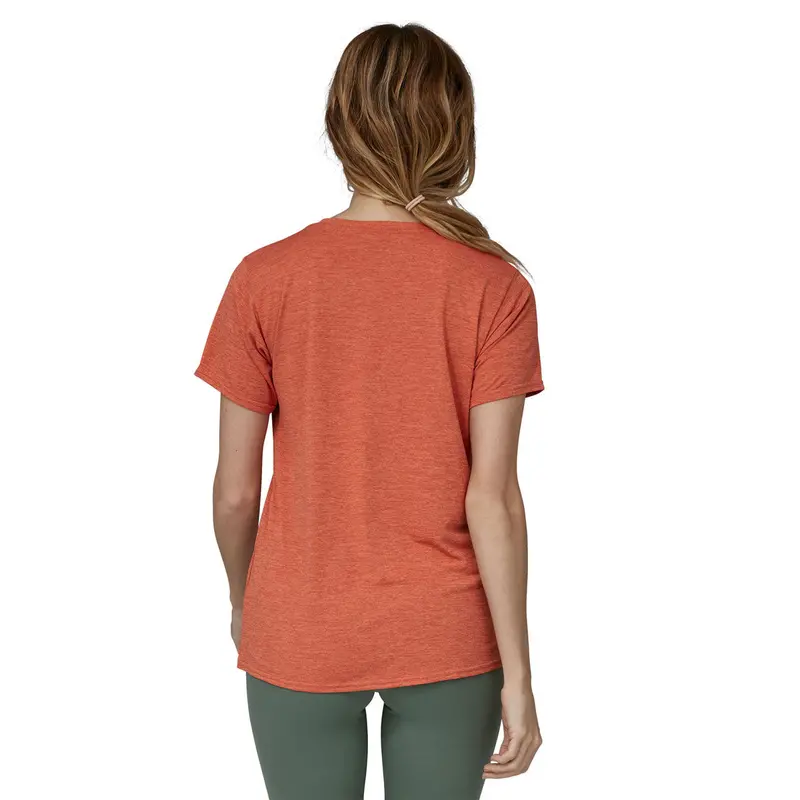 Patagonia Women's Cap Cool Daily Graphic Shirt - Berm Logo: Wetland Blue X-Dye 4