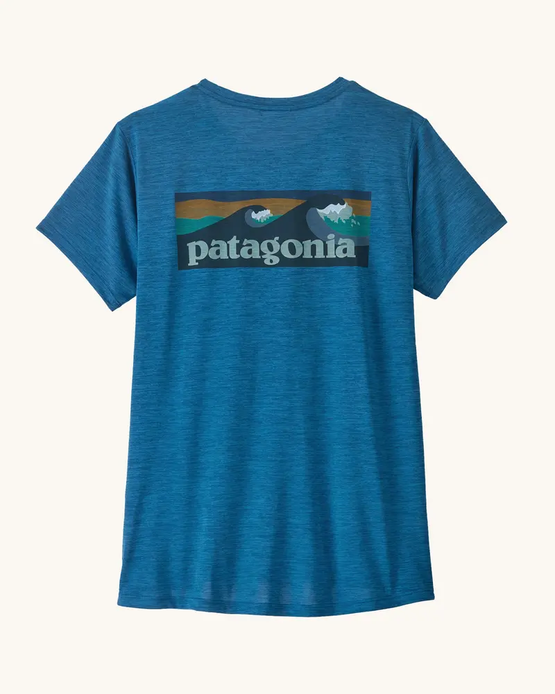 Patagonia Women's Capilene® Cool Daily Shirt - Boardshort Logo / Aquatic Blue 1