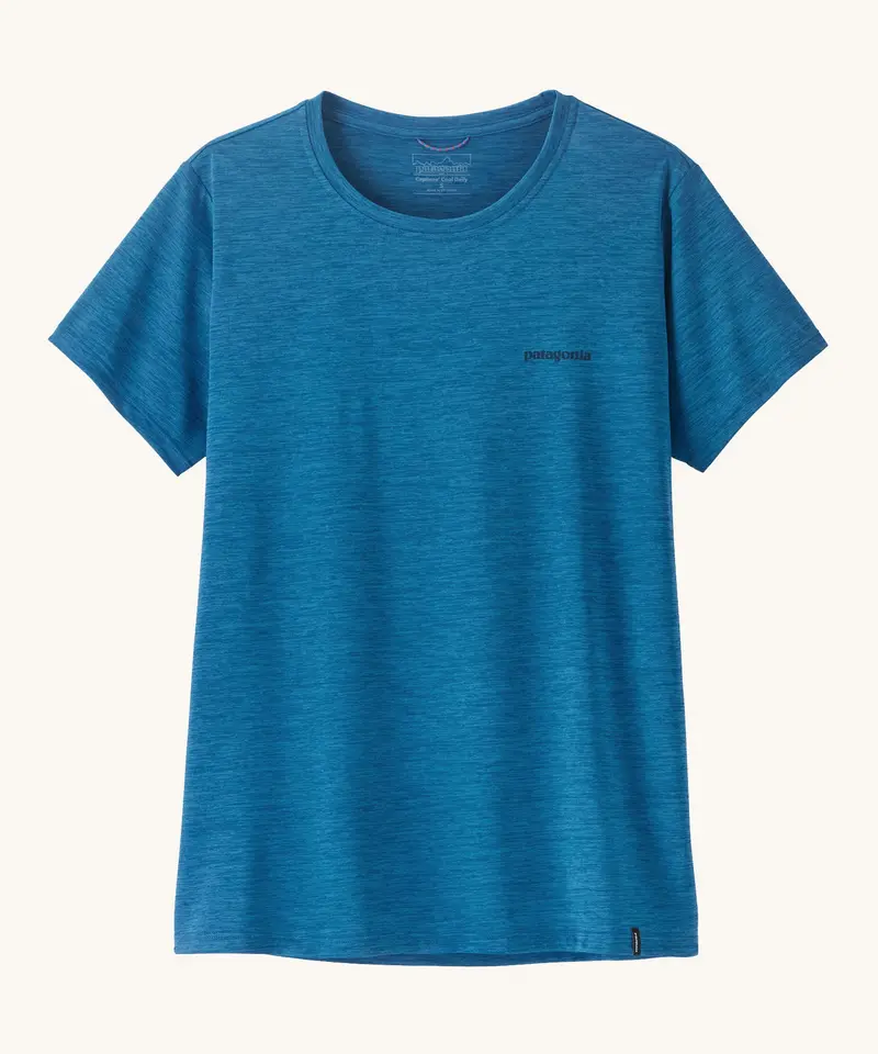 Patagonia Women's Capilene® Cool Daily Shirt - Boardshort Logo / Aquatic Blue 2
