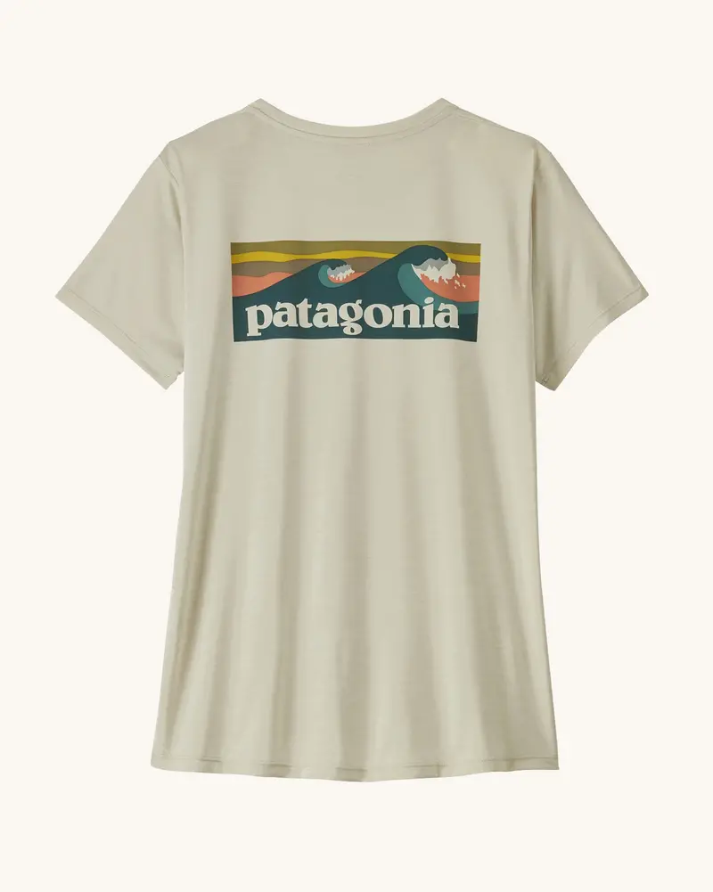 Patagonia Women's Capilene® Cool Daily Shirt - Boardshort Logo / Dyno White 1