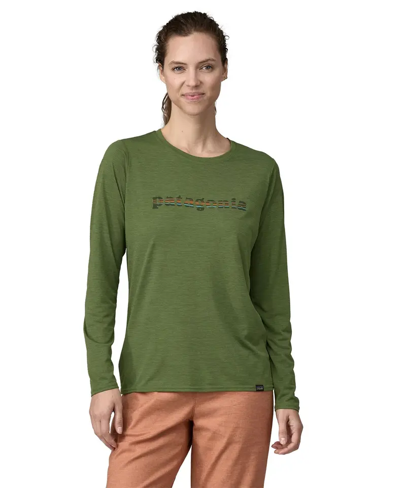Patagonia Women's Capilene Cool Graphic Shirt - Green X-Dye 2