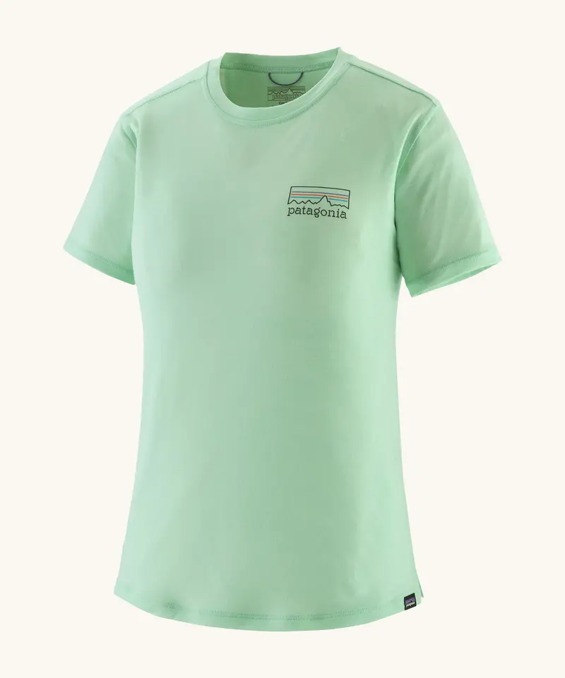 Patagonia Women's Capilene® Cool Merino Shirt - Fitz Roy Strata / Rinsed Green 1