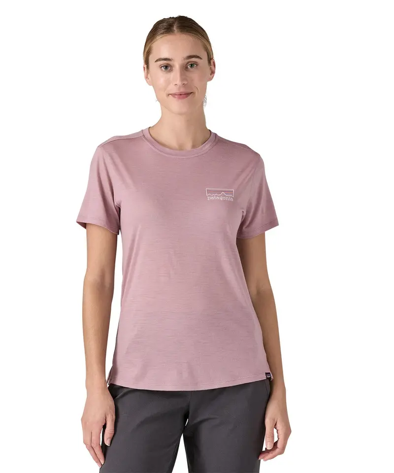 Patagonia Women's Capilene® Cool Merino Shirt - Fitz Roy Strata / Rinsed Green 2
