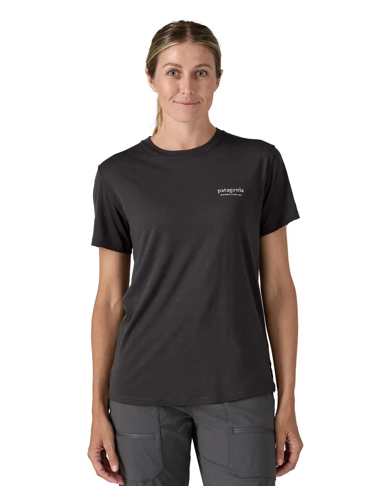 Patagonia Women's Capilene® Cool Merino Shirt - Heritage Header / Black 2