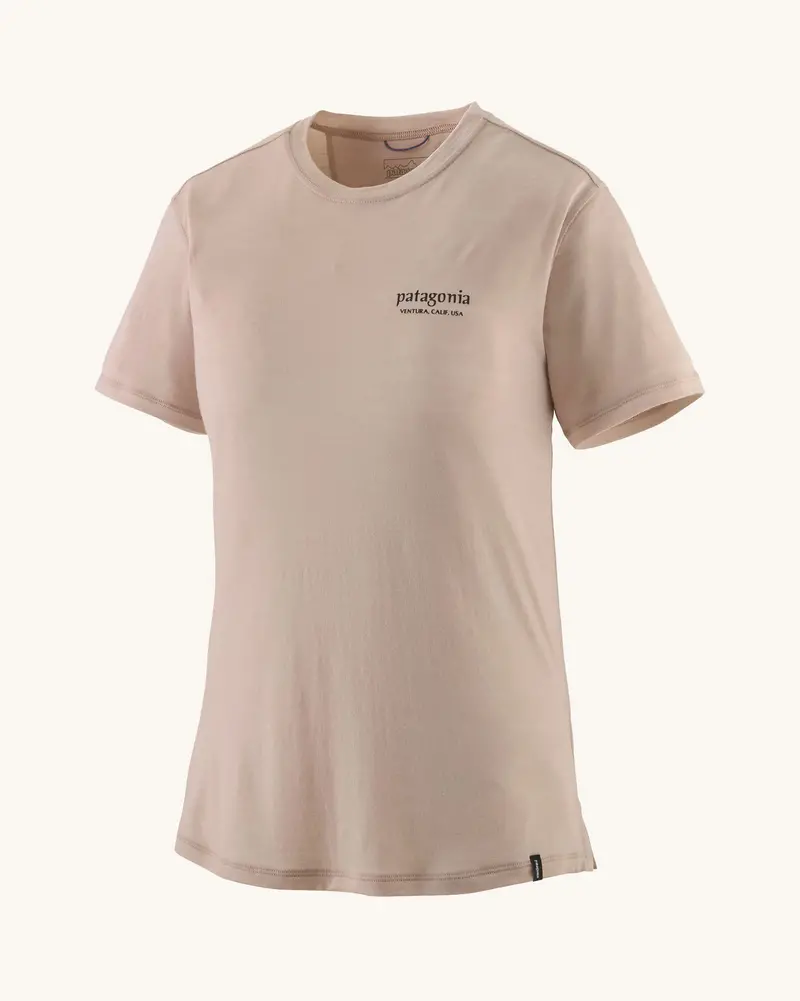 Patagonia Women's Capilene® Cool Merino Shirt - Heritage Header / Shroom Taupe 1