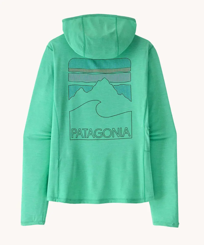 Patagonia Women's Capilene® Cool Sun Hoody - Peak Visions / Early Teal X-Dye 1