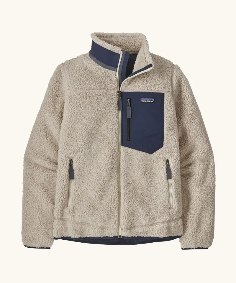 Patagonia Women's Classic Retro-X Jacket - Natural / New Navy 1