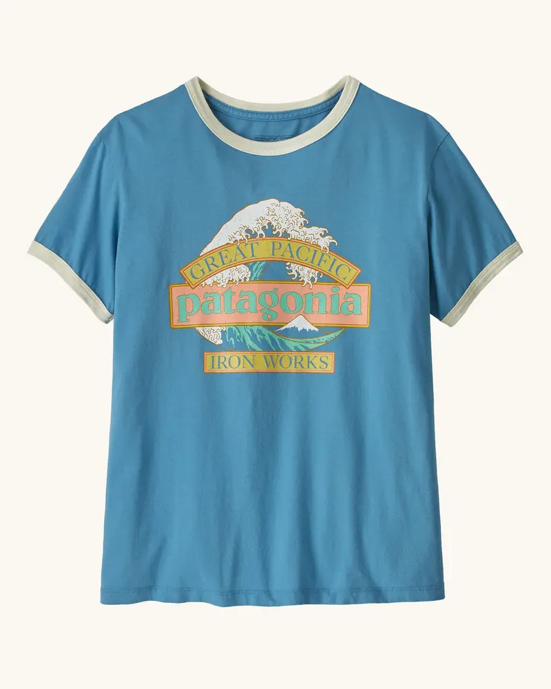 Patagonia Women's Great Waves Ringer Tee - Shore Blue 1