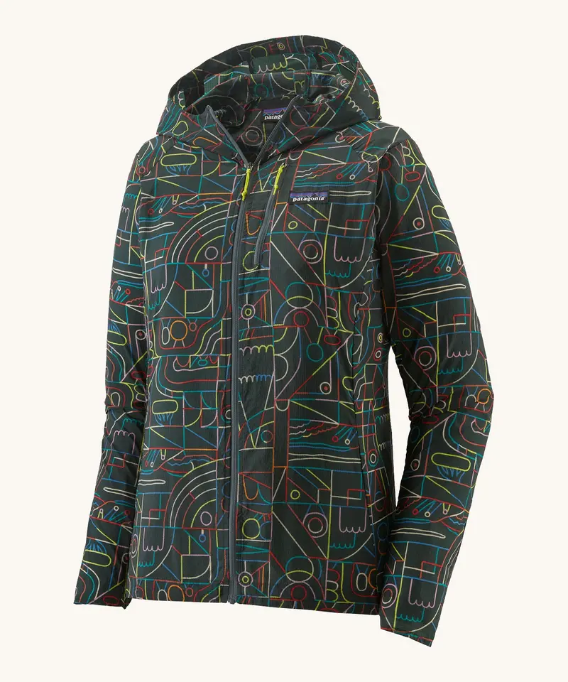 Patagonia Women's Houdini Jacket - Lose Yourself Outline / Nouveau Green 1