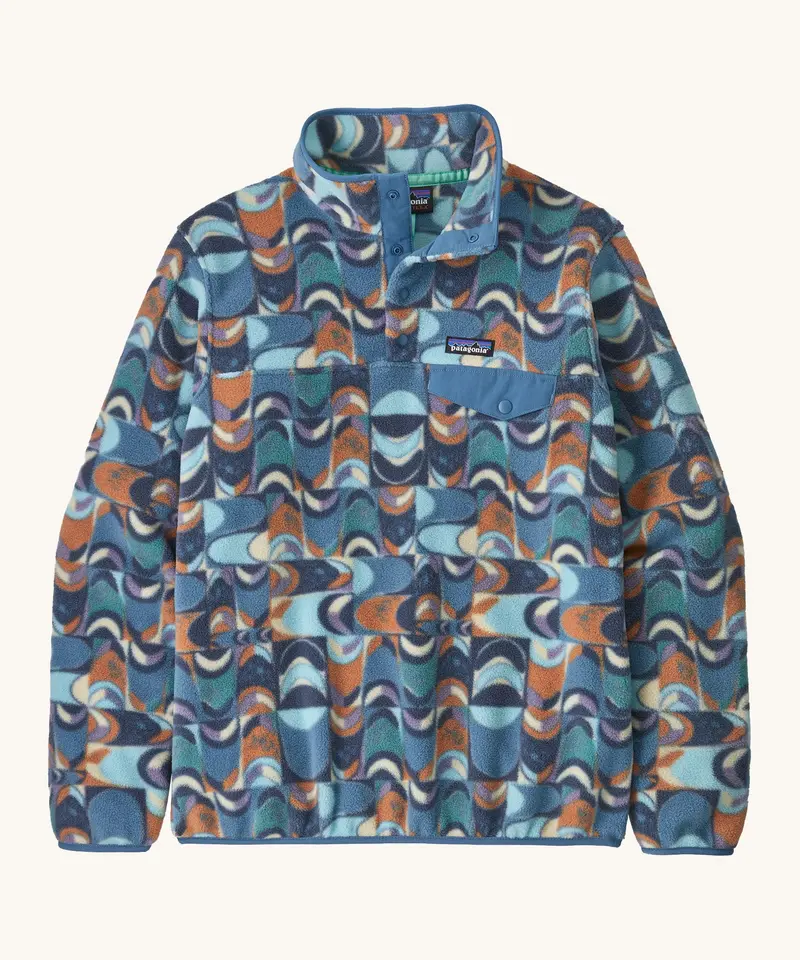 Patagonia Women's Lightweight Synchilla Snap-T Fleece - Swallowtail Geo / Still Blue 1