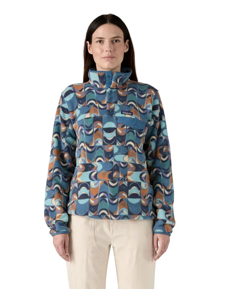 Patagonia Women's Lightweight Synchilla Snap-T Fleece - Swallowtail Geo / Still Blue 2
