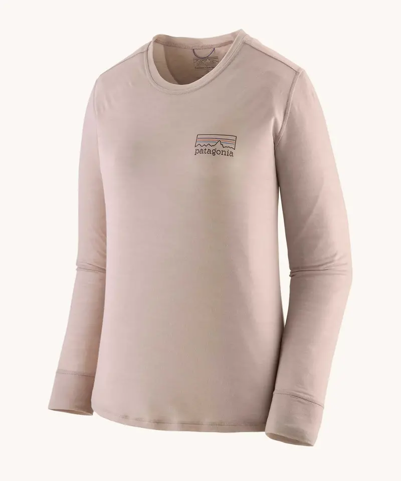 Patagonia Women's Long-Sleeved Capilene® Cool Merino Shirt - Strata / Shroom Taupe 1