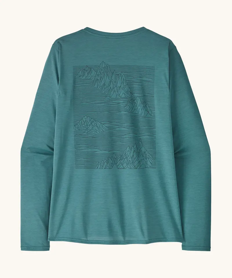 Patagonia Women's Long Sleeved Capilene Cool Shirt - Strataspire / Wetland Blue X-Dye 1