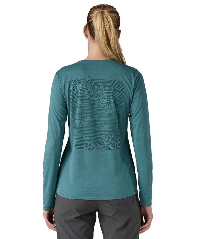 Patagonia Women's Long Sleeved Capilene Cool Shirt - Strataspire / Wetland Blue X-Dye 3
