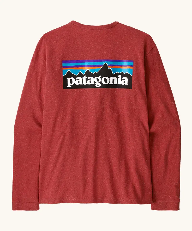 Patagonia Women's Long Sleeved Responsibili Tee - P-6 Logo / Potters Red 1