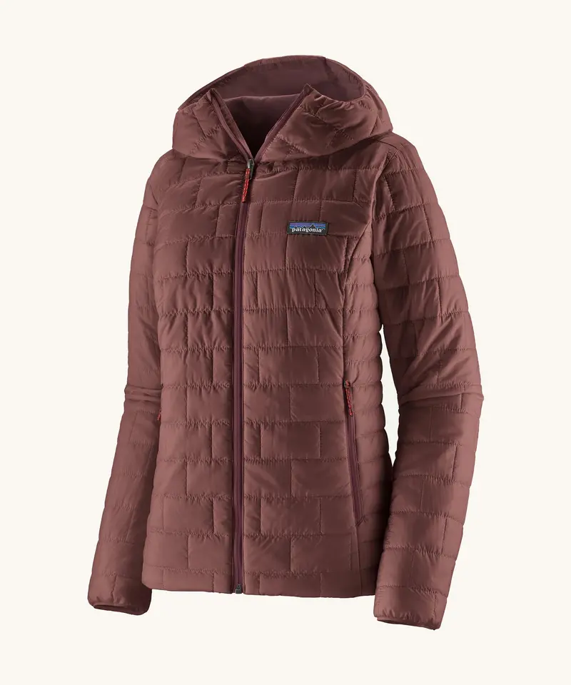 Patagonia Women's Nano Puff Hoody Jacket - Dark Ruby 1