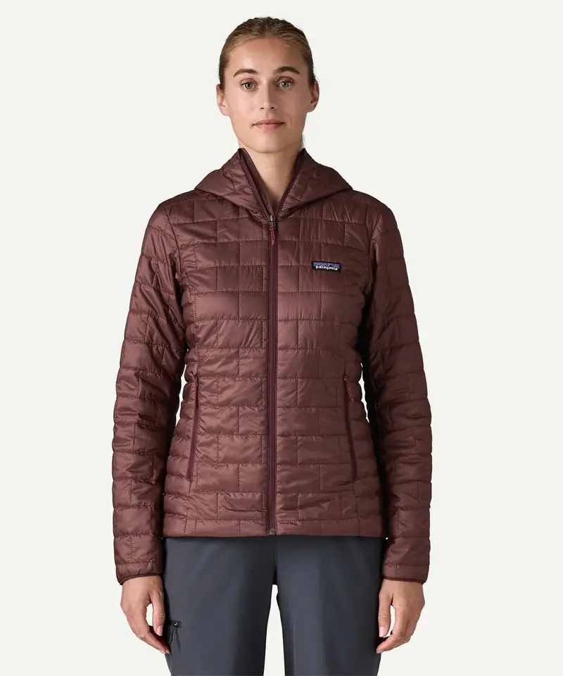 Patagonia Women's Nano Puff Hoody Jacket - Dark Ruby 2