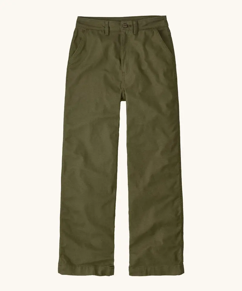 Patagonia Women's Point Reyes Canvas Wide Leg Pants - Basin Green 1
