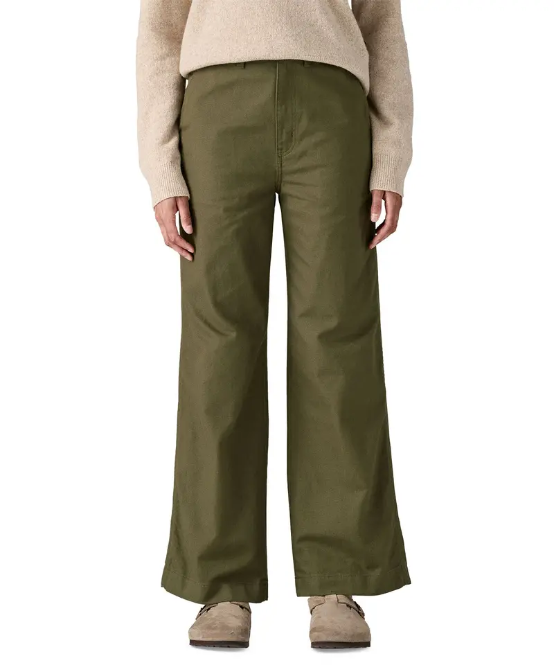 Patagonia Women's Point Reyes Canvas Wide Leg Pants - Basin Green 2