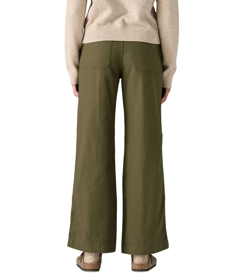 Patagonia Women's Point Reyes Canvas Wide Leg Pants - Basin Green 3
