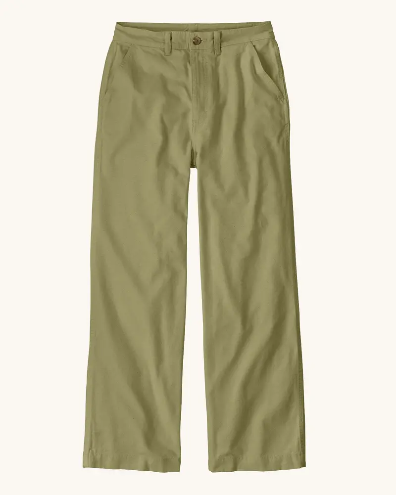 Patagonia Women's Point Reyes Canvas Wide Leg Pants - Gumtree Green 1