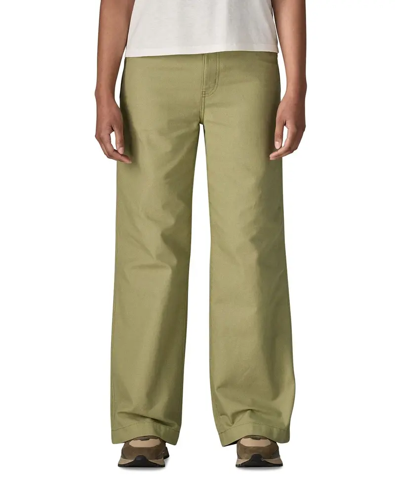 Patagonia Women's Point Reyes Canvas Wide Leg Pants - Gumtree Green 5