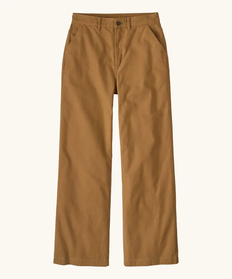 Patagonia Women's Point Reyes Canvas Wide Leg Pants - Nest Brown 1
