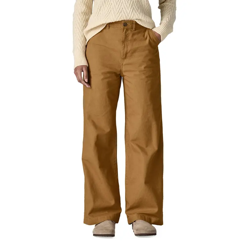 Patagonia Women's Point Reyes Canvas Wide Leg Pants - Nest Brown 3