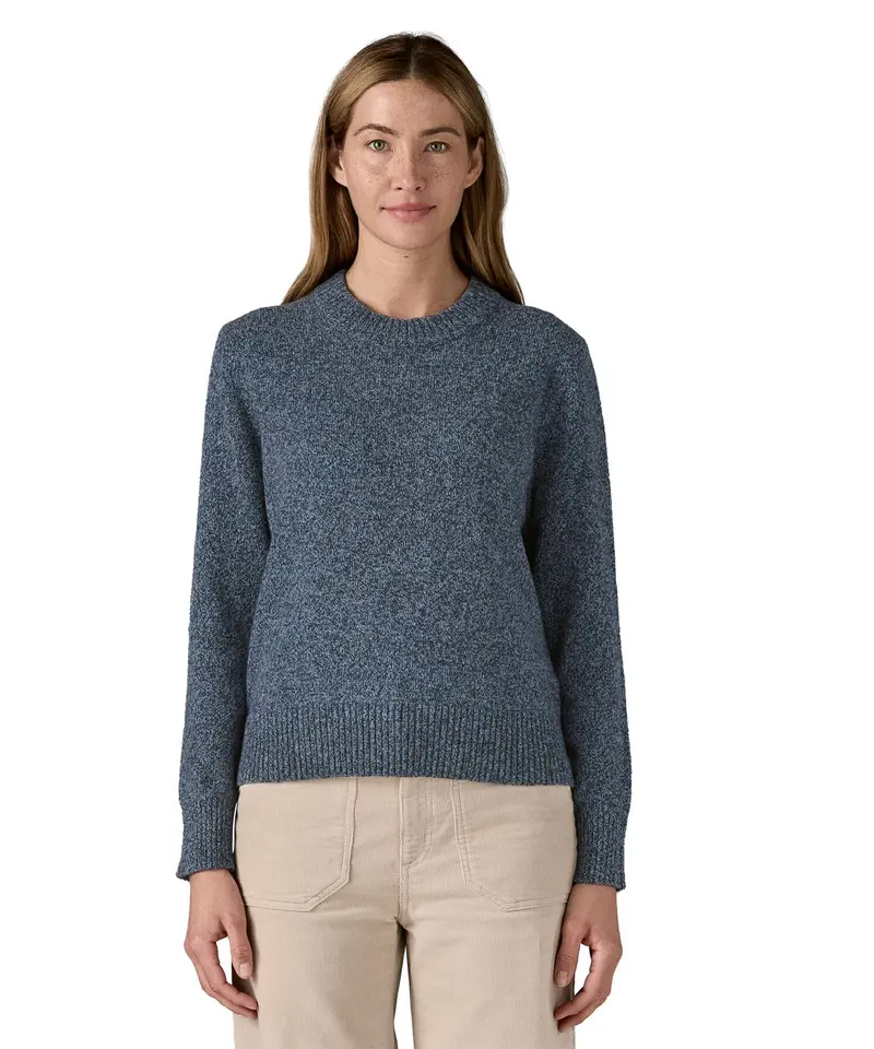 Patagonia Women's Recycled Wool-Blend Crewneck Sweater - Dappled / Sunken Blue 2