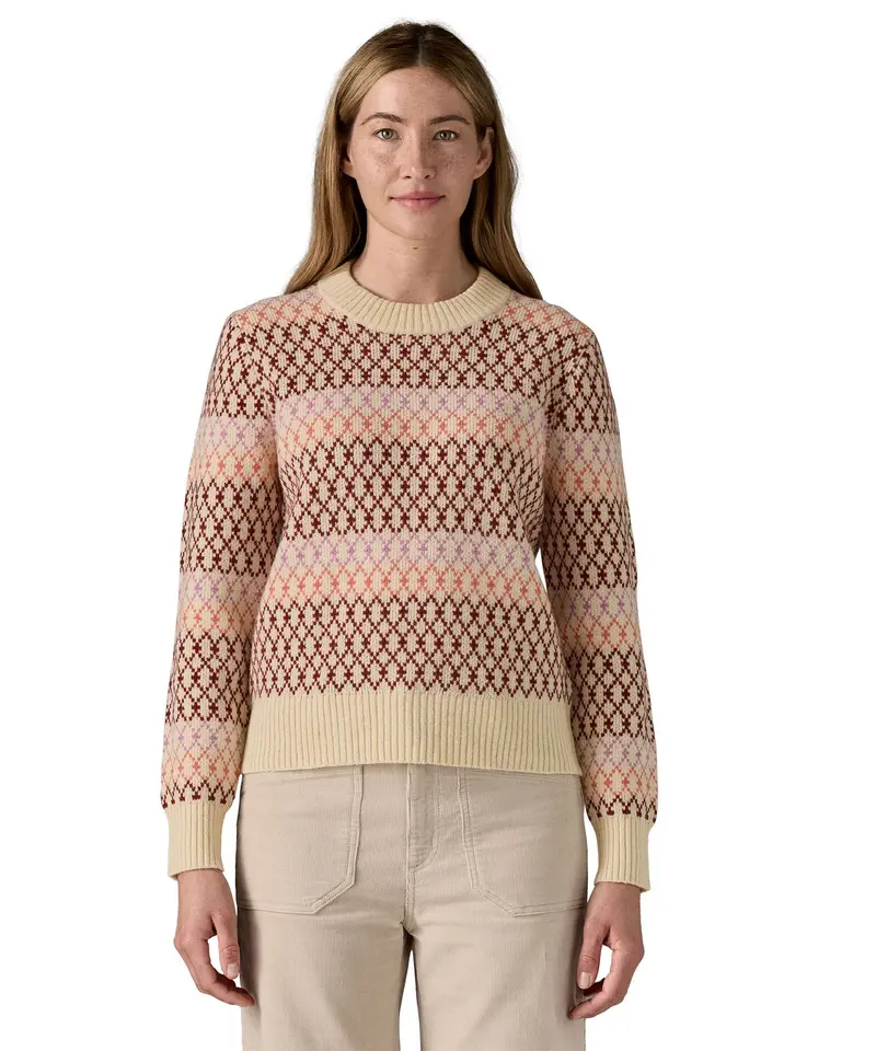 Patagonia Women's Recycled Wool-Blend Crewneck Sweater - Starlight / Dark Natural 2