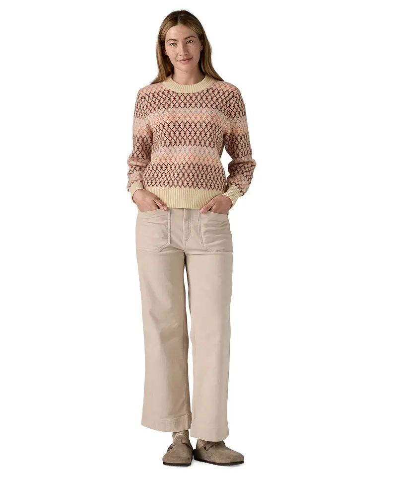 Patagonia Women's Recycled Wool-Blend Crewneck Sweater - Starlight / Dark Natural 4