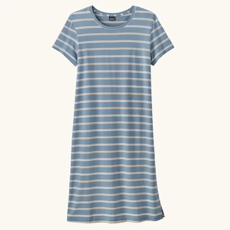 Patagonia Women's Regenerative T-Shirt Dress - Sunset Stripe/Light Plume Grey 1