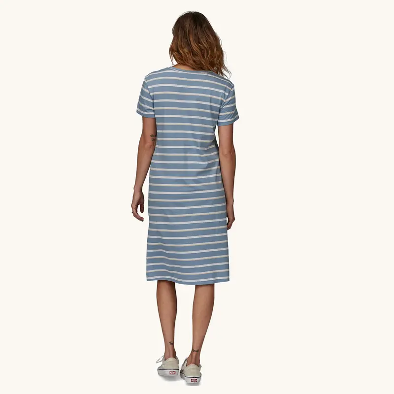 Patagonia Women's Regenerative T-Shirt Dress - Sunset Stripe/Light Plume Grey 3
